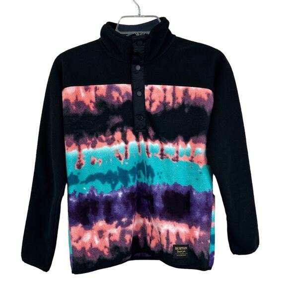 Burton Youth Medium Spark Pullover Fleece Jacket Multicolor Black Coat - Picture 1 of 11